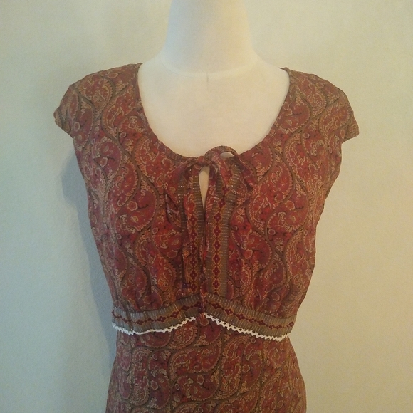 Rabbit Rabbit Rabbit Paisley Maxi Dress, Multicolor Earth tones, Size 16 - Picture 3 of 12